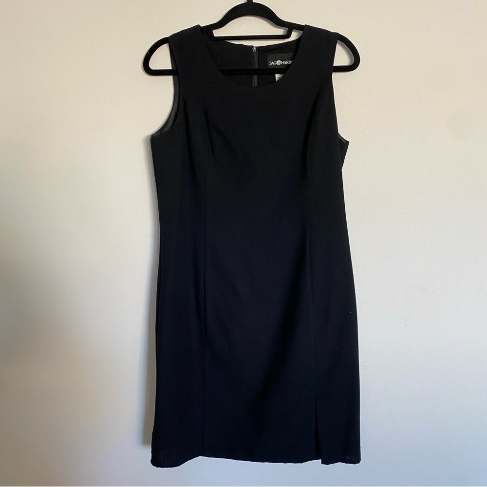 Sag Harbor Black Sheath Mini Dress